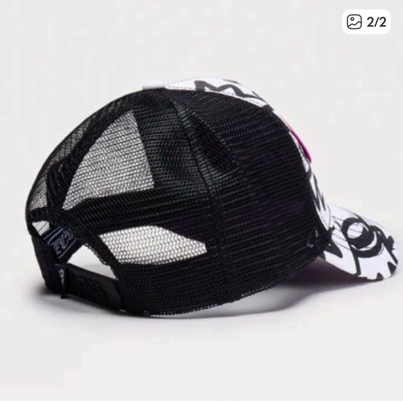 VON DUTCH UNISEX TRUCKER SNAPBACK HAT BLACK PINK MESH DETAIL NIP - Picture 2 of 2
